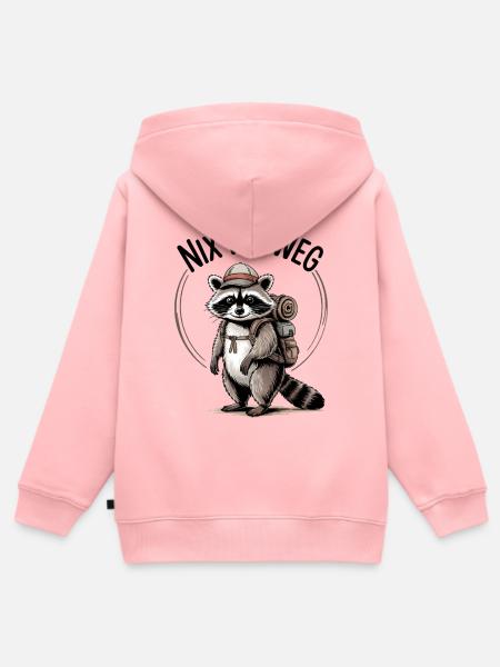 Outdoor Waschbär - Kinder Premium Organic Zip Hoodie - Rosa