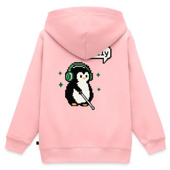A11y Penguin - Pixel Accessibility - Kinder Premium Organic Zip Hoodie - Rosa - Hinten - AI Model Kid Female (0cm)