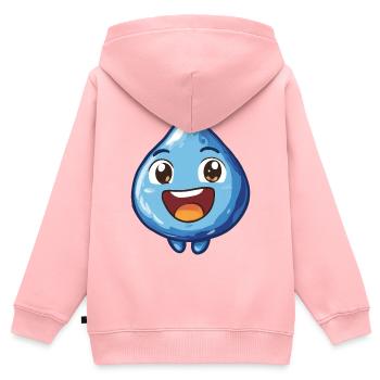 Fröhlicher Wassertropfen Cartoon - Kinder Premium Organic Zip Hoodie - Rosa - Hinten - AI Model Kid Female (0cm)
