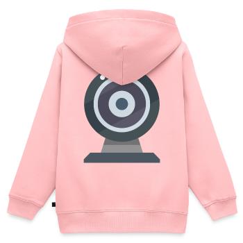 Webcam - Kinder Premium Organic Zip Hoodie - Rosa - Hinten - AI Model Kid Female (0cm)