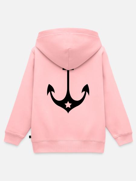 Anker - Kinder Premium Organic Zip Hoodie - Rosa
