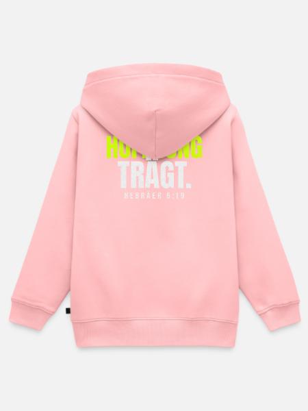 Hoffnung trägt – Hebräer 6,19 - Kinder Premium Organic Zip Hoodie - Rosa