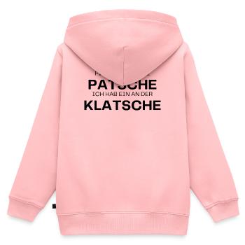 Pitsche Patsche Klatsche - Kinder Premium Organic Zip Hoodie - Rosa - Hinten - AI Model Kid Female (0cm)