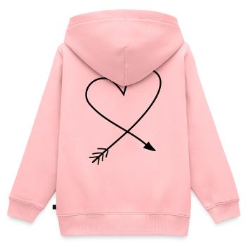Heart Arrow für alle, die ein bisschen Liebe suchen - Kinder Premium Organic Zip Hoodie - Rosa - Hinten - AI Model Kid Female (0cm)