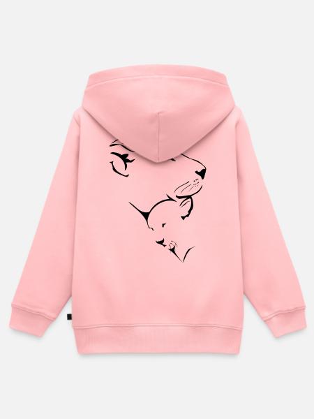 Löwin und ihr Löwe - Kinder Premium Organic Zip Hoodie - Rosa
