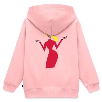 frau - Kinder Premium Organic Zip Hoodie - Rosa - Hinten - AI Model Kid Female (0cm)