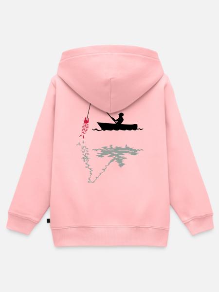 pêcheur - Sweat Premium à capuche zippé enfant bio - rose