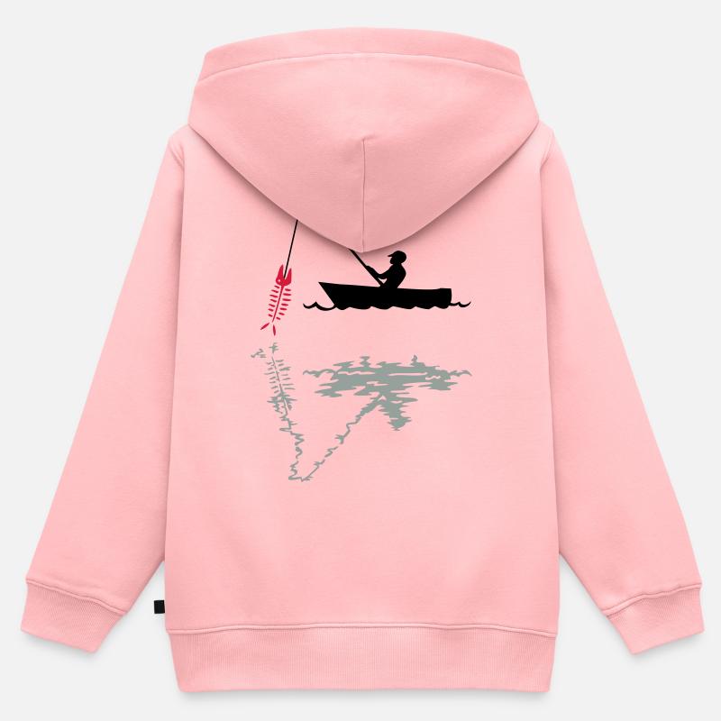 pêcheur - Sweat Premium à capuche zippé enfant bio - rose