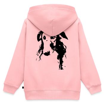 Barsoi Kopf - Kinder Premium Organic Zip Hoodie - Rosa - Hinten - AI Model Kid Female (0cm)