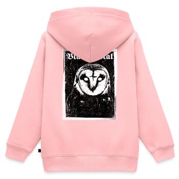 Black Metal Eule - Kinder Premium Organic Zip Hoodie - Rosa - Hinten - AI Model Kid Female (0cm)