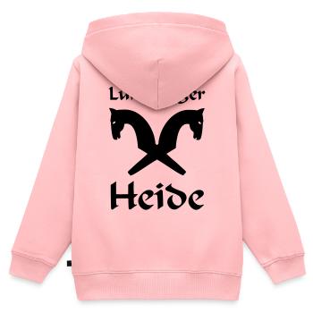Lüneburger Heide Motiv - Kinder Premium Organic Zip Hoodie - Rosa - Hinten - AI Model Kid Female (0cm)