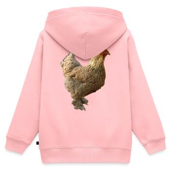Poulet - Sweat Premium à capuche zippé enfant bio - rose - Dos - AI Model Kid Female (0cm)