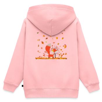 Automne - Sweat Premium à capuche zippé enfant bio - rose - Dos - AI Model Kid Female (0cm)