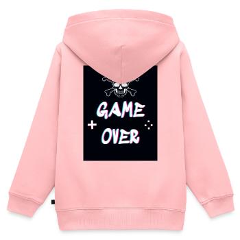 Game Over - Kinder Premium Organic Zip Hoodie - Rosa - Hinten - AI Model Kid Female (0cm)