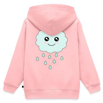 Kawaii Wolke Kawaii Chibi Kawaii Gesicht - Kinder Premium Organic Zip Hoodie - Rosa - Hinten - AI Model Kid Female (0cm)
