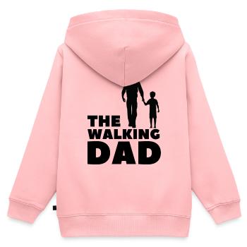 Silhouette parent-enfant main dans la main - Sweat Premium à capuche zippé enfant bio - rose - Dos - AI Model Kid Female (0cm)