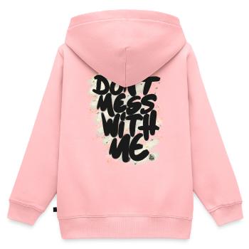Don't mess with me - Sweat Premium à capuche zippé enfant bio - rose - Dos - AI Model Kid Female (0cm)