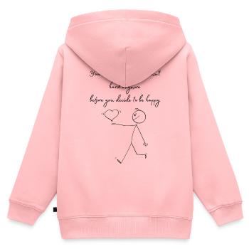 Vous ne pouvez pas attendre que la vie ne soit plus dure - Sweat Premium à capuche zippé enfant bio - rose - Dos - AI Model Kid Female (0cm)