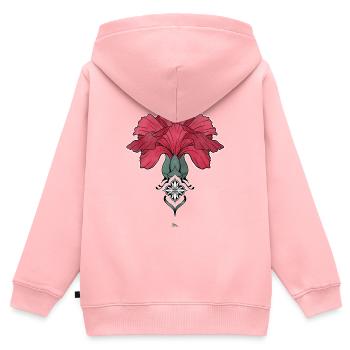 Nelke und Ornament im Jugendstil - Kinder Premium Organic Zip Hoodie - Rosa - Hinten - AI Model Kid Female (0cm)