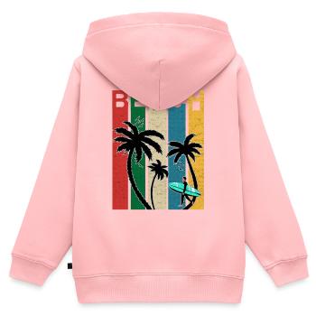 Plaisir de plage coloré - Sweat Premium à capuche zippé enfant bio - rose - Dos - AI Model Kid Female (0cm)