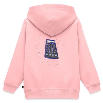 Calculatrice Calculatrice | Calculatrice - Sweat Premium à capuche zippé enfant bio - rose - Dos - AI Model Kid Female (0cm)