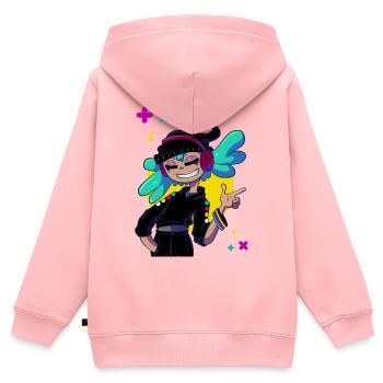 Musikalisches Mädchen - Kinder Premium Organic Zip Hoodie - Rosa - Hinten - AI Model Kid Female (0cm)