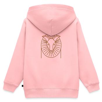 Himalaya-Tahr - Kinder Premium Organic Zip Hoodie - Rosa - Hinten - AI Model Kid Female (0cm)
