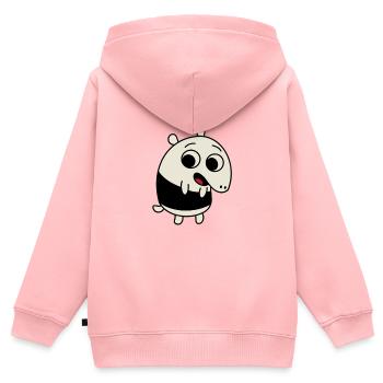 Tropical Tapir - Sweat Premium à capuche zippé enfant bio - rose - Dos - AI Model Kid Female (0cm)