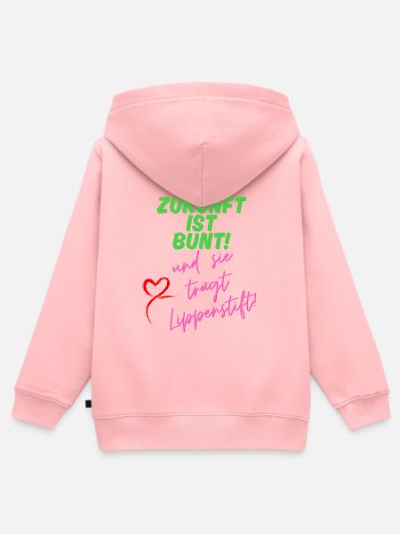 Zukunft - Kinder Premium Organic Zip Hoodie - Rosa
