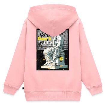 Weine nicht - Kinder Premium Organic Zip Hoodie - Rosa - Hinten - AI Model Kid Female (0cm)