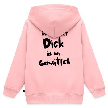 Ich bin nicht dick - Kinder Premium Organic Zip Hoodie - Rosa - Hinten - AI Model Kid Female (0cm)