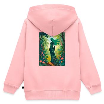 Mère Nature dans la forêt enchantée - Sweat Premium à capuche zippé enfant bio - rose - Dos - AI Model Kid Female (0cm)