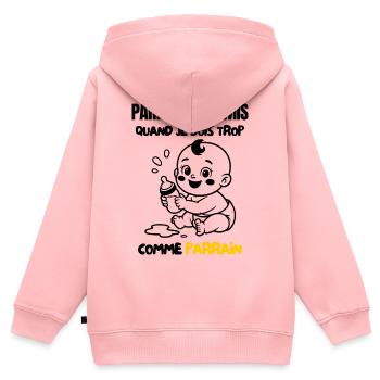 Manchmal muss ich mich übergeben wie der Pate - Kinder Premium Organic Zip Hoodie - Rosa - Hinten - AI Model Kid Female (0cm)