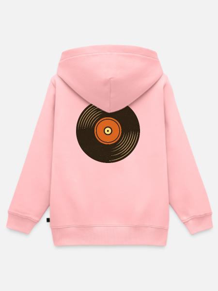Retro Plattenspieler Design - Kinder Premium Organic Zip Hoodie - Rosa