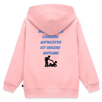 Aufrichten ist unsere Aufgabe - Kinder Premium Organic Zip Hoodie - Rosa - Hinten - AI Model Kid Female (0cm)