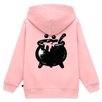 Hexenkessel Blubberzauber - Kinder Premium Organic Zip Hoodie - Rosa - Hinten - AI Model Kid Female (0cm)