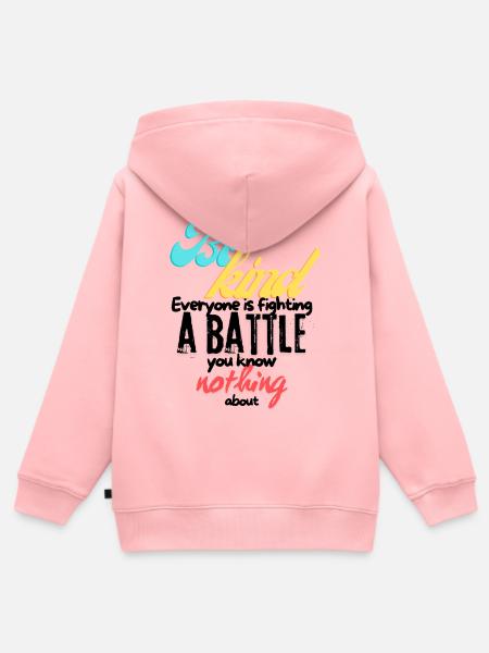Be Kind - Kinder Premium Organic Zip Hoodie - Rosa