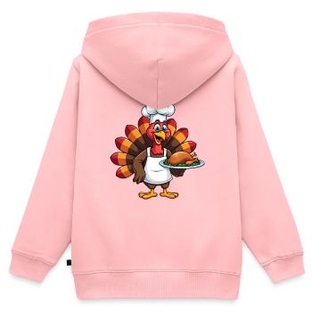 Thanksgiving Turkey Cook Thanksgiving - Kids Premium Organic Zip-up Hoodie - rose - Back - AI Model Kid Female (0cm)
