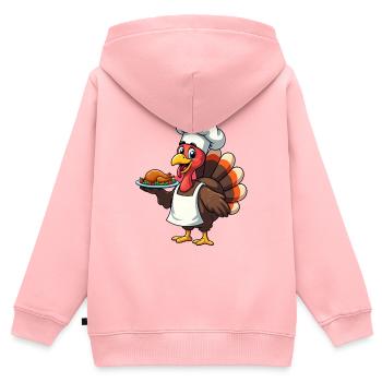 Thanksgiving Turkey Cook Thanksgiving - Kids Premium Organic Zip-up Hoodie - rose - Back - AI Model Kid Female (0cm)