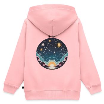 Ciel nocturne - Sweat Premium à capuche zippé enfant bio - rose - Dos - AI Model Kid Female (0cm)