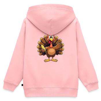 Thanksgiving Lustiger Thanksgiving Truthahn - Kinder Premium Organic Zip Hoodie - Rosa - Hinten - AI Model Kid Female (0cm)