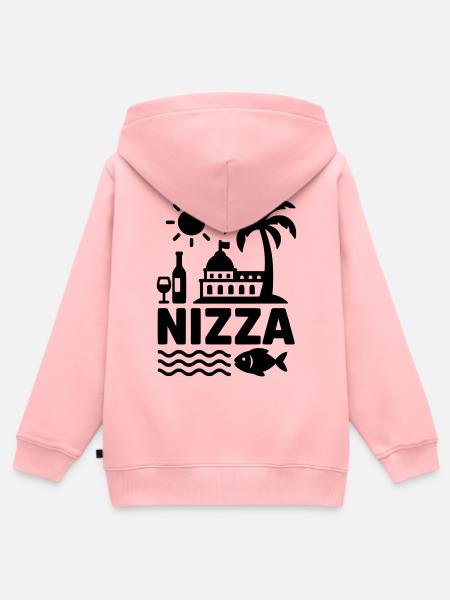 nizza  - Kinder Premium Organic Zip Hoodie - Rosa