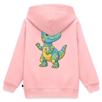 Colorful Robo-Dino - Kids Premium Organic Zip-up Hoodie - rose - Back - AI Model Kid Female (0cm)