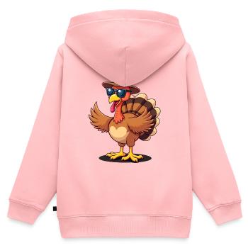 Thanksgiving Funny Thanksgiving Turkey - Kids Premium Organic Zip-up Hoodie - rose - Back - AI Model Kid Female (0cm)