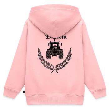 Diplom-Traktor - Kinder Premium Organic Zip Hoodie - Rosa - Hinten - AI Model Kid Female (0cm)