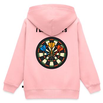 Kunstvolles Dartboard Motiv - Kinder Premium Organic Zip Hoodie - Rosa - Hinten - AI Model Kid Female (0cm)