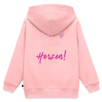 SUIS TON CŒUR Imprimer - Sweat Premium à capuche zippé enfant bio - rose - Dos - AI Model Kid Female (0cm)