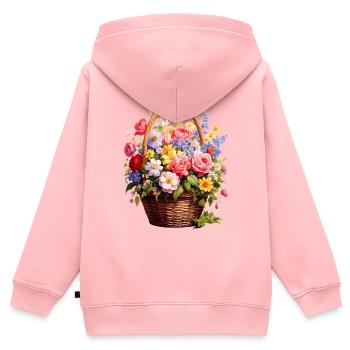 Wicker basket with spring flowers - Kids Premium Organic Zip-up Hoodie - rose - Back - AI Model Kid Female (0cm)