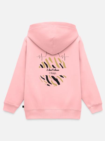 Tiger Streifen Halbkreis - Kinder Premium Organic Zip Hoodie - Rosa