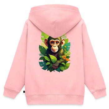 A monkey in the jungle - Kids Premium Organic Zip-up Hoodie - rose - Back - AI Model Kid Female (0cm)